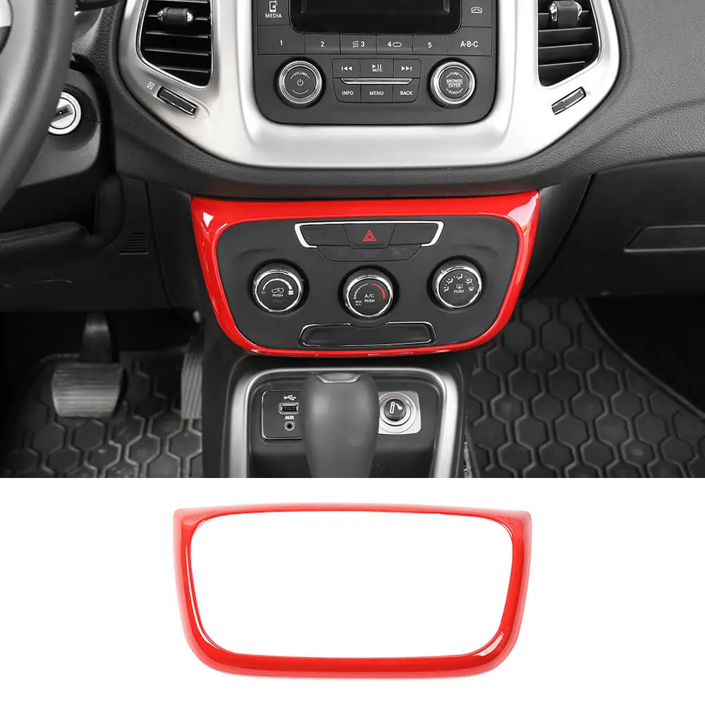 For 2017–2020 Jeep Compass Console A/C Switch Panel Frame Cover Trim – Climate Control Button Bezel