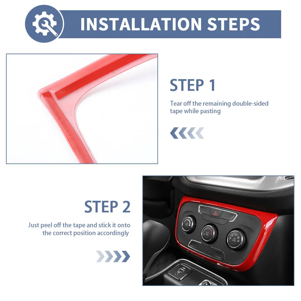 For 2017–2020 Jeep Compass Console A/C Switch Panel Frame Cover Trim – Climate Control Button Bezel - Image 6