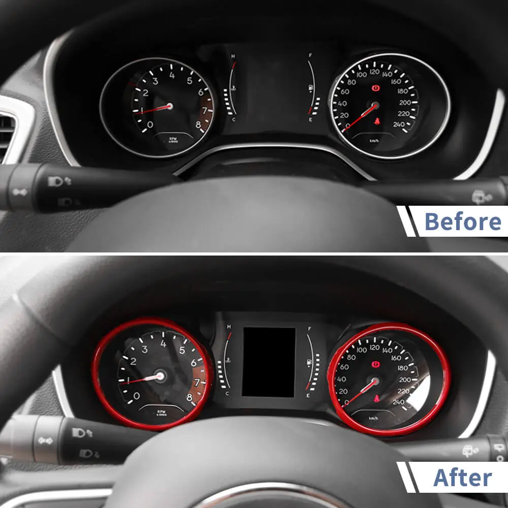 For 2017-2020 Jeep Compass Dashboard Instrument Cover Ring Trim – Interior Gauge Cluster Decoration - Image 2