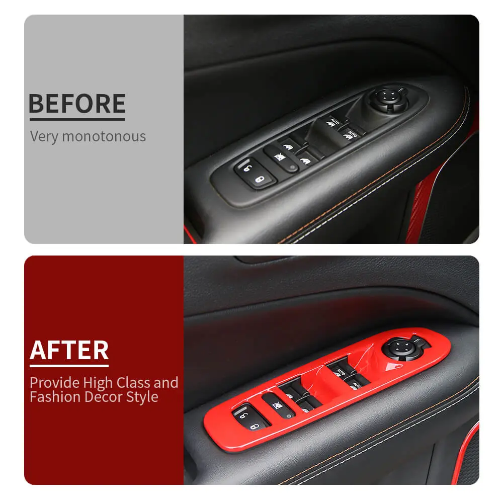 For 2017-2020 Jeep Compass Door Window Lift Switch Cover Panel Trim - Image 2
