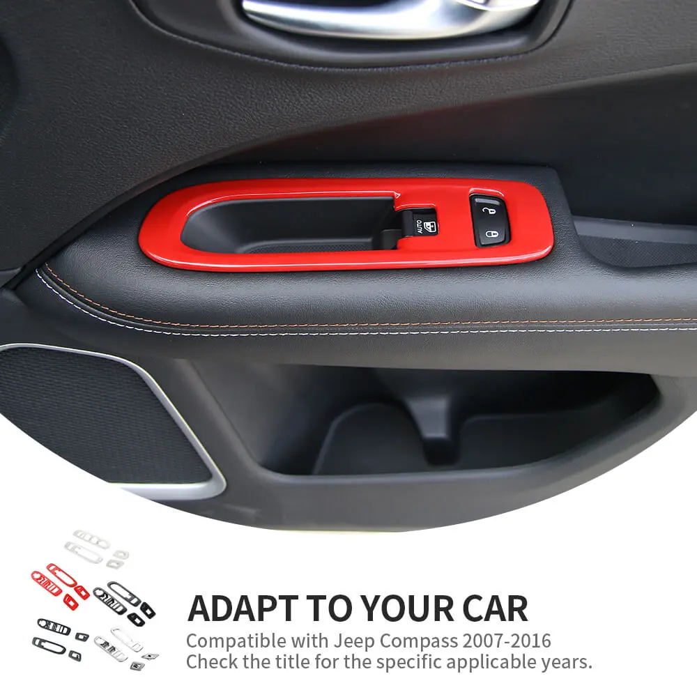 For 2017-2020 Jeep Compass Door Window Lift Switch Cover Panel Trim - Image 6