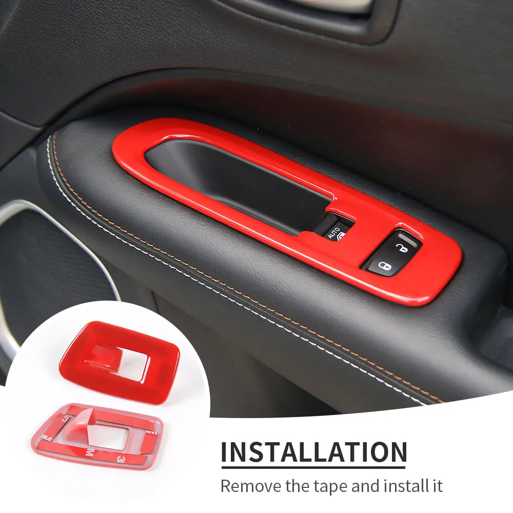 For 2017-2020 Jeep Compass Door Window Lift Switch Cover Panel Trim - Image 9