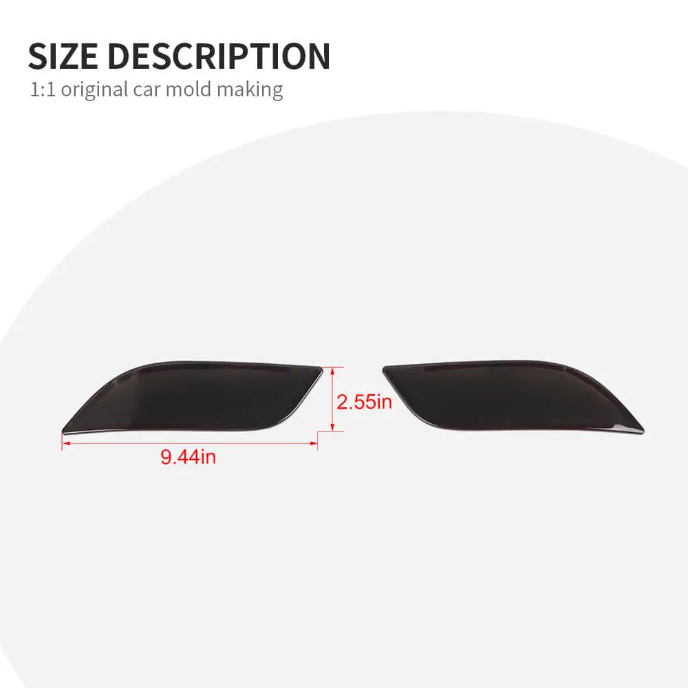 For 2017-2020 Jeep Compass Exterior Rear Fog Light Lamp Trim Cover Smoked Black - Image 9