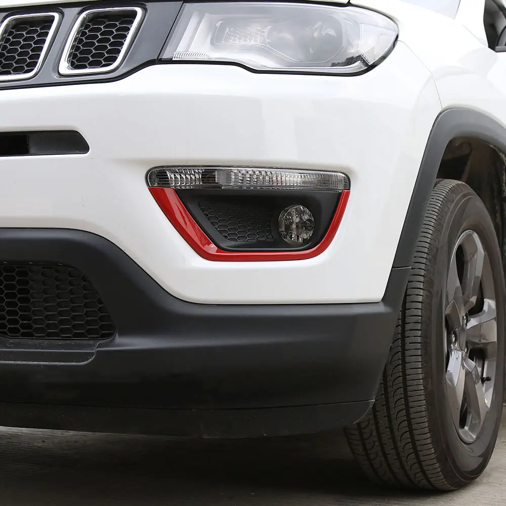 For 2017–2020 Jeep Compass Front Fog Light Lamp Strip Decor Trim – Exterior Accent - Image 3