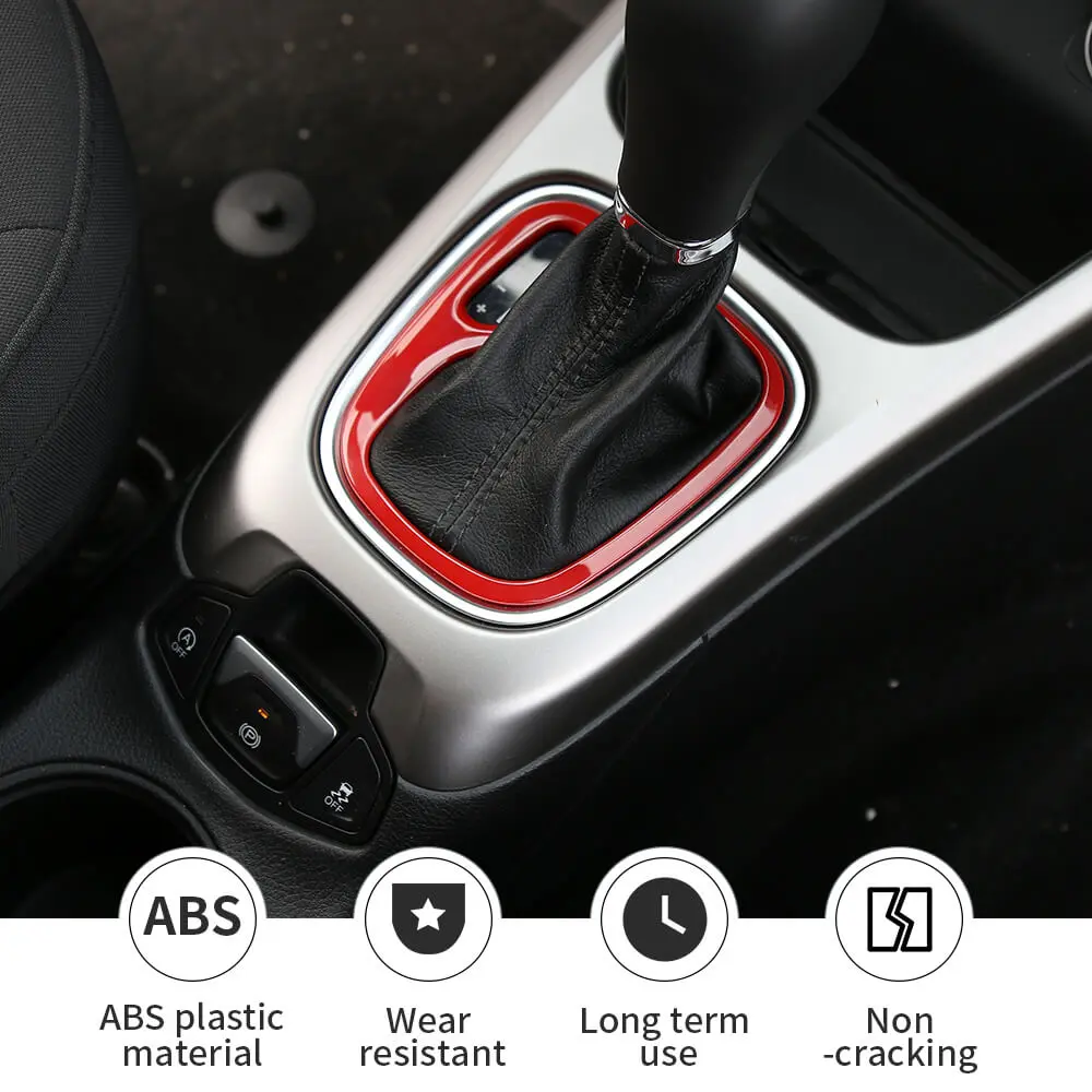 For 2017-2020 Jeep Compass Interior Gear Shifter Panel Shift Decor Cover Frame Trim - Image 6