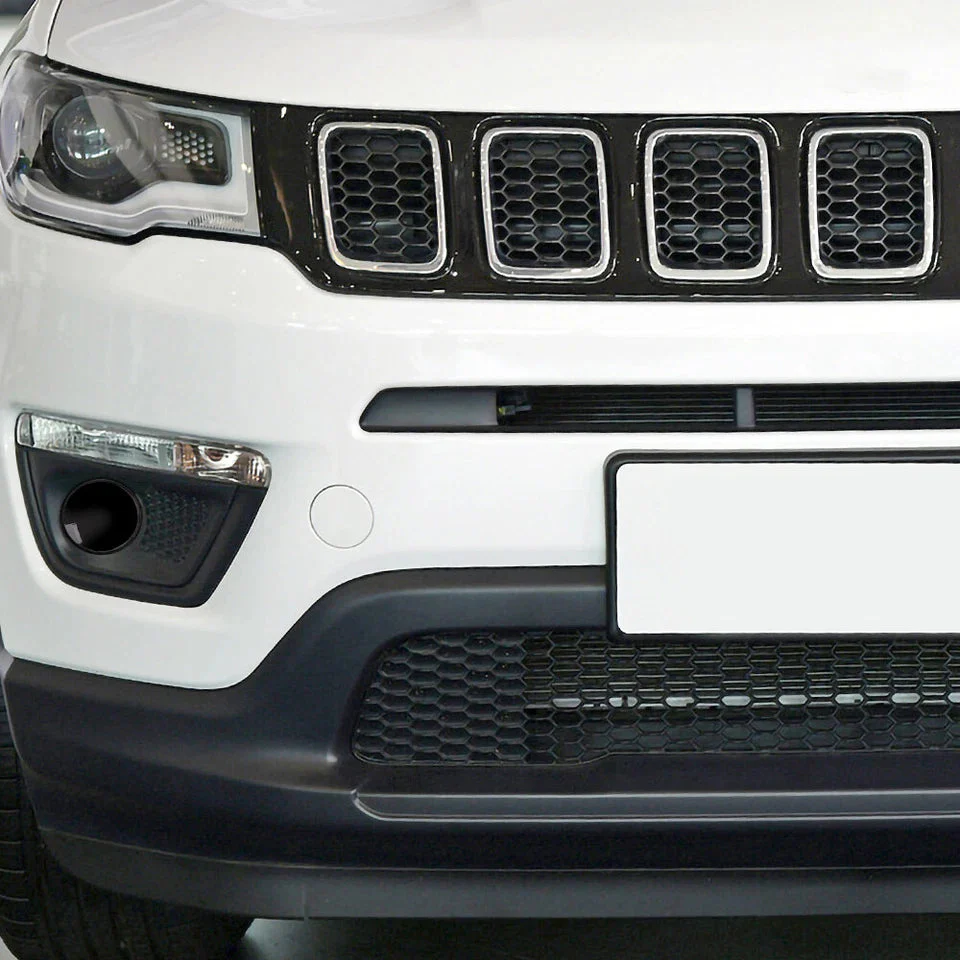 For 2017-2020 Jeep Compass 1 Set Front Fog Light Lamp Cover Trim Decor Smoked Black - Image 4