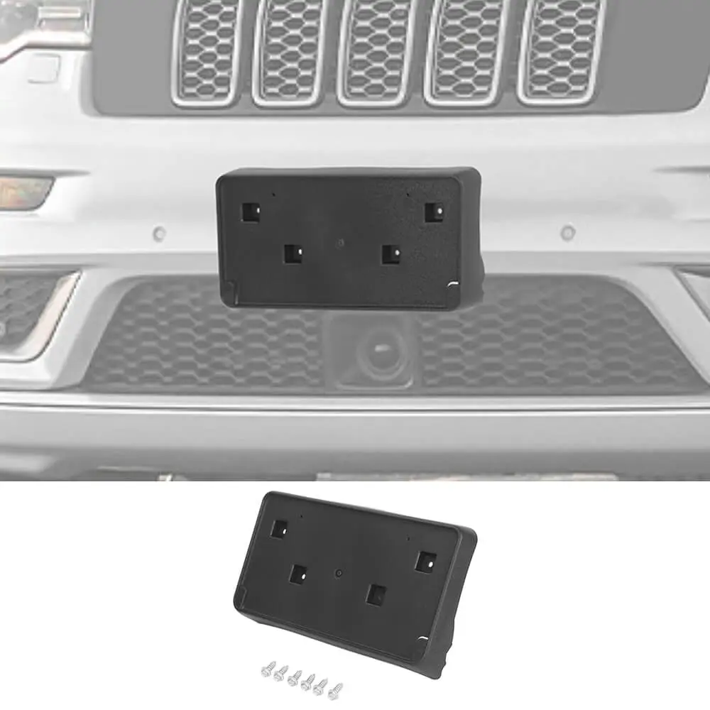 For 2017-2023 Jeep Grand Cherokee Front License Plate Mounting Bracket Black