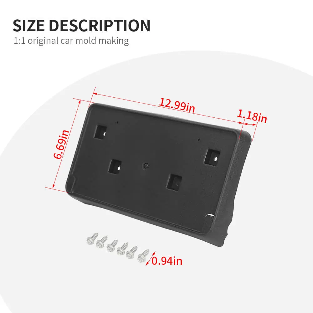 For 2017-2023 Jeep Grand Cherokee Front License Plate Mounting Bracket Black - Image 9