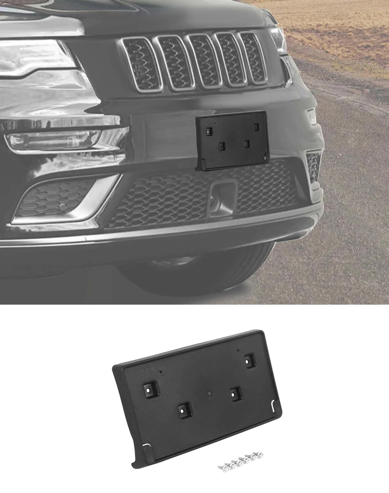 For 2017-2023 Jeep Grand Cherokee WK2 Front License Plate Frame Mount Bracket Holder - Image 6