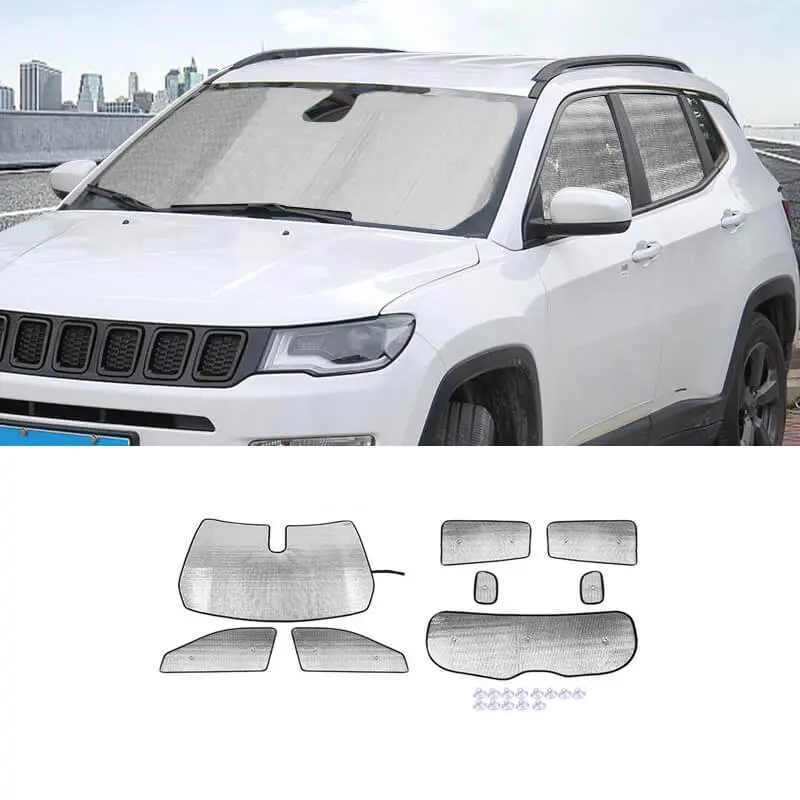 For 2017-2025 Jeep Compass Car Window Sunshade Anti UV Ray Sun Visor Protector Cover (8 pcs) - Image 10