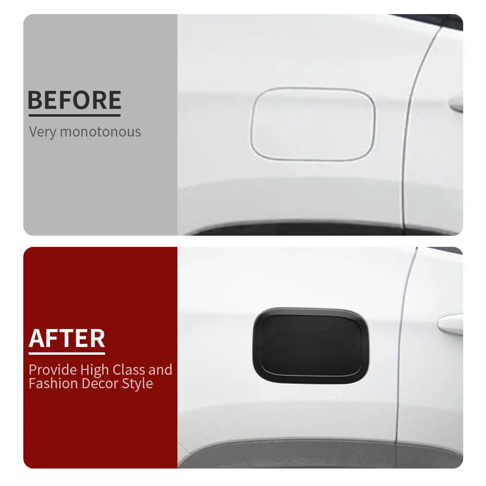 For 2017-2025 Jeep Compass Fuel Tank Cap Trim Cover Gas Filler Decor Black - Image 2