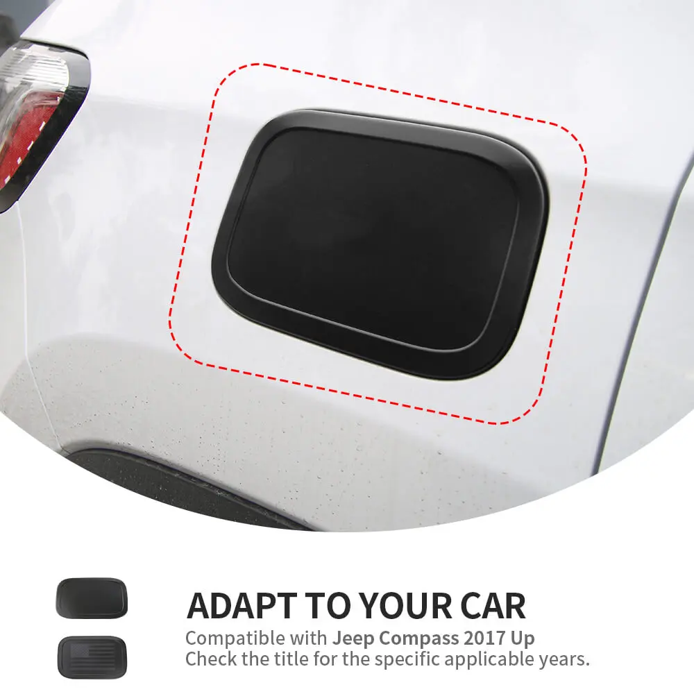 For 2017-2025 Jeep Compass Fuel Tank Cap Trim Cover Gas Filler Decor Black - Image 8
