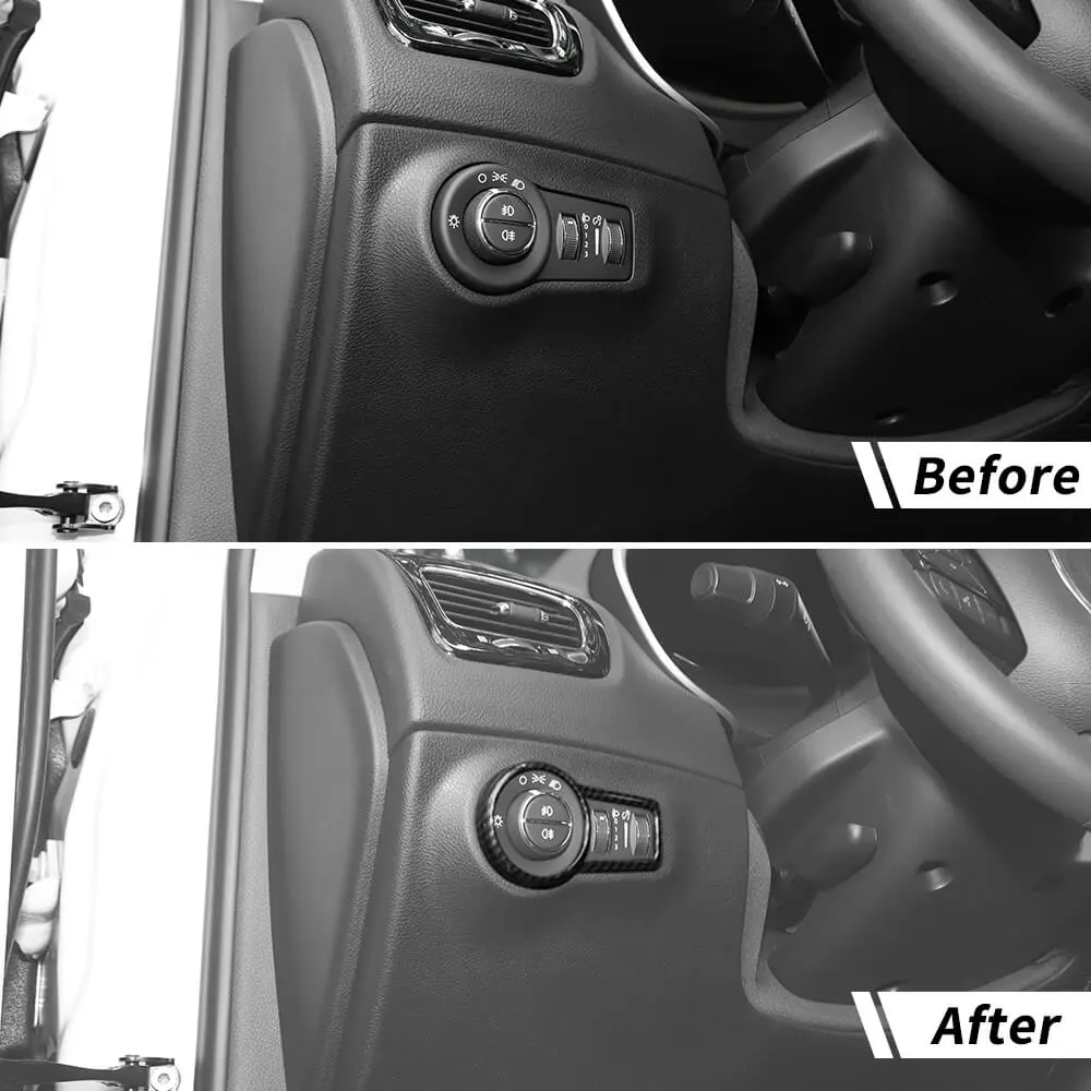 For 2017-2025 Jeep Compass Inner Headlight Lamp Button Switch Cover Trim Bezel - Image 2