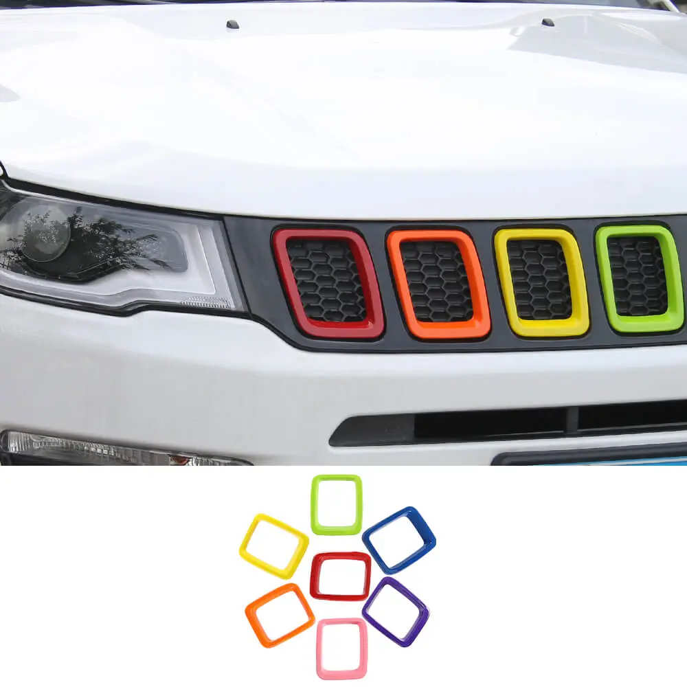 For 2018-2021 Jeep Compass Grill Inserts Grille Cover Trims Kit - Image 10