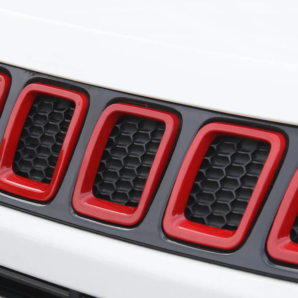For 2018-2021 Jeep Compass Grill Inserts Grille Cover Trims Kit - Image 3