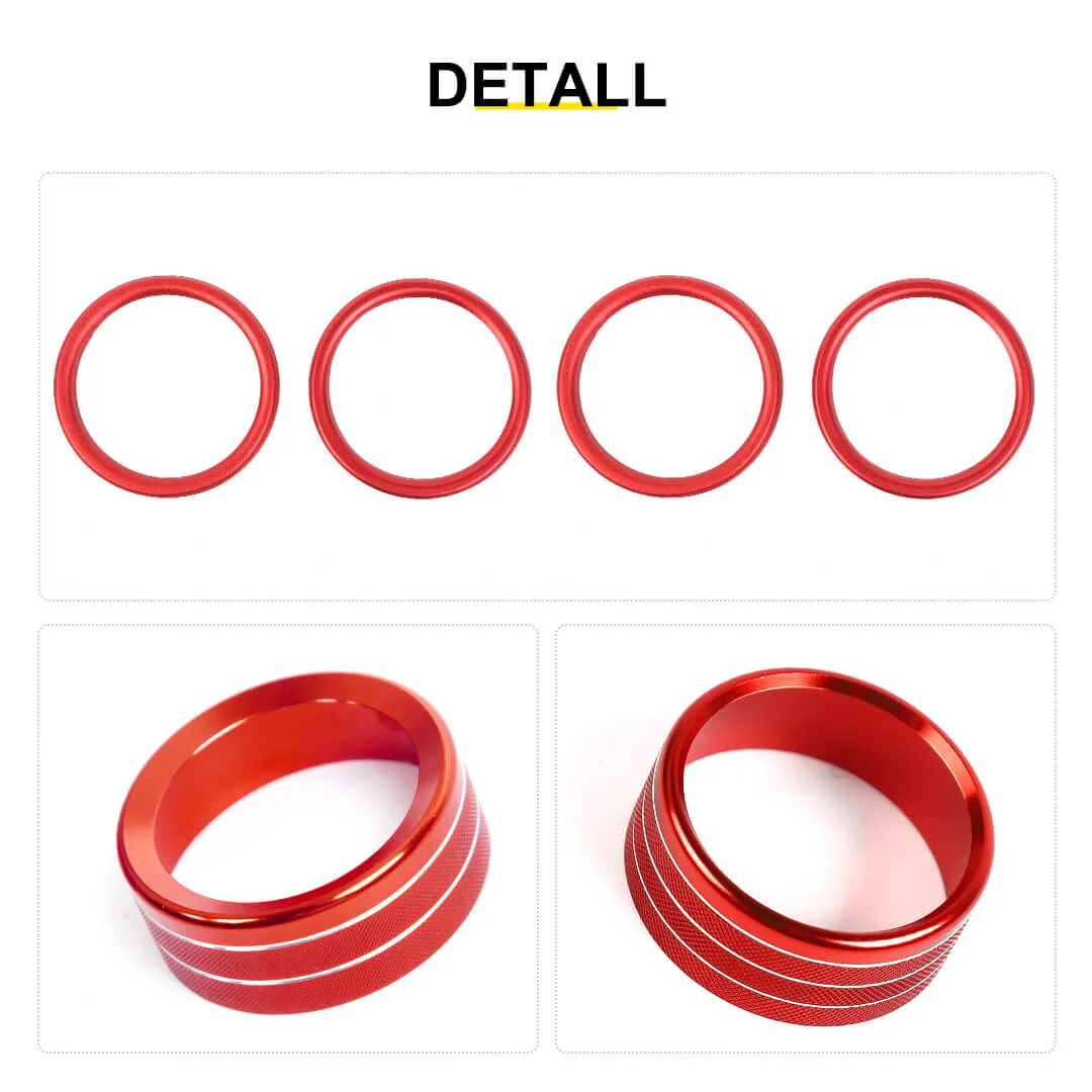 For 2018-2023 Jeep Wrangler & Gladiator JT Air Conditioning Headlight Switch Dashboard Air Vent Trim Ring (8 pcs) - Image 10
