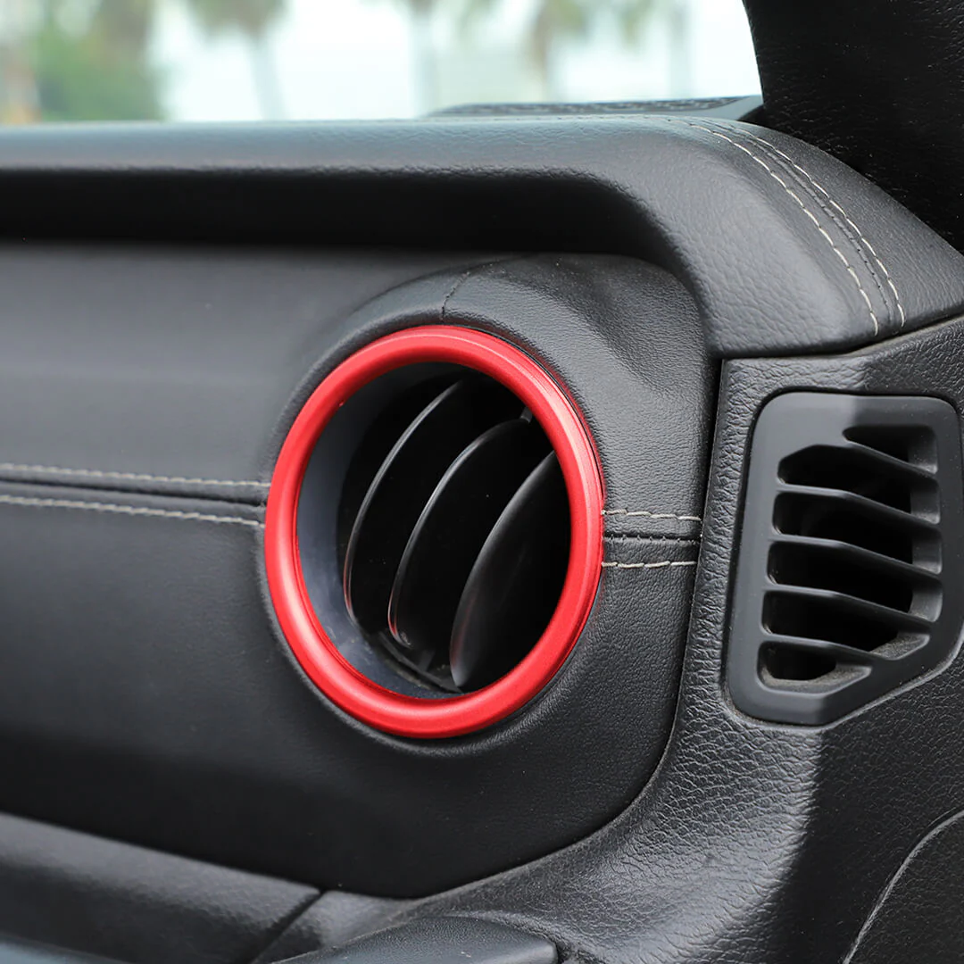 For 2018-2023 Jeep Wrangler & Gladiator JT Air Conditioning Headlight Switch Dashboard Air Vent Trim Ring (8 pcs) - Image 7
