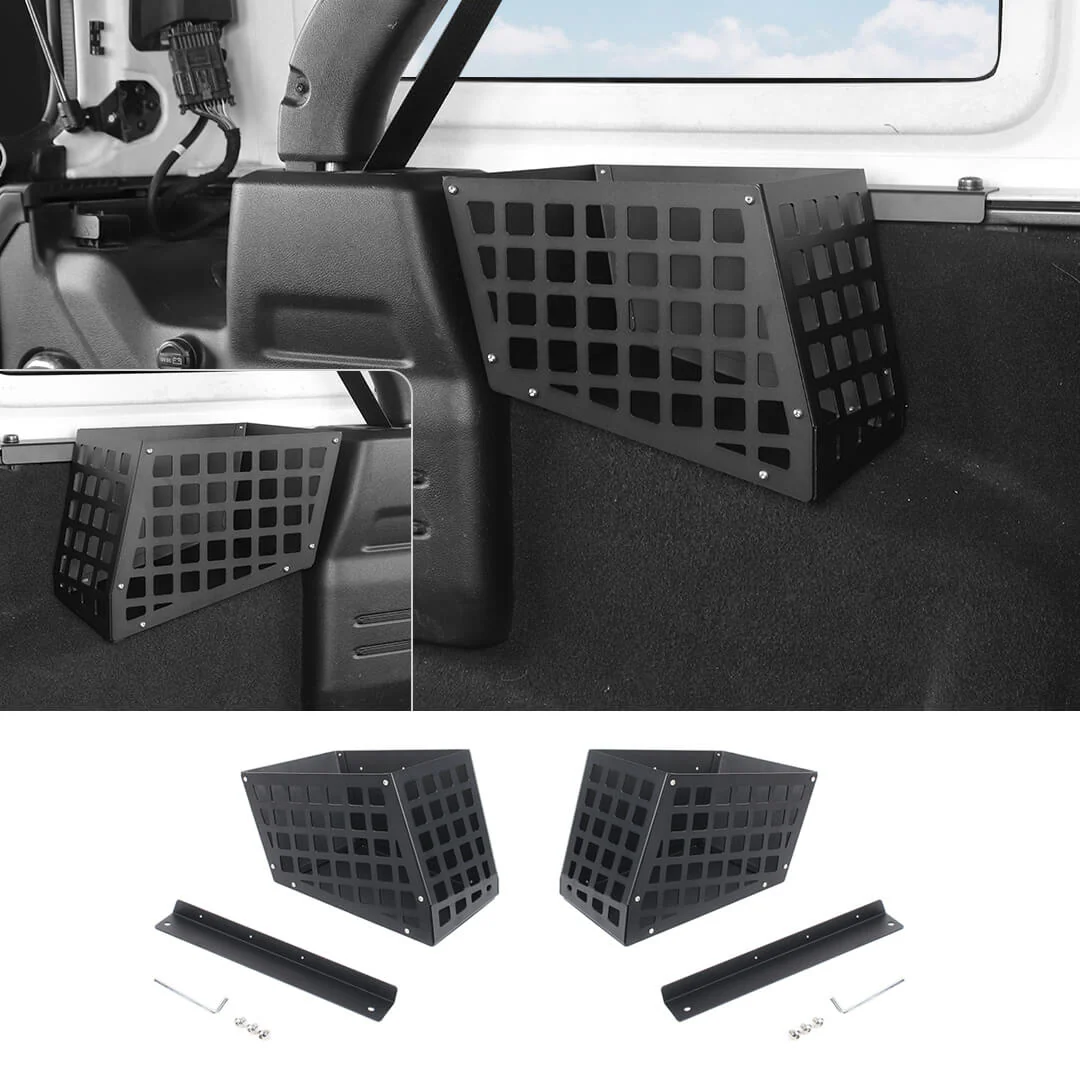 For 2018-2023 Jeep Wrangler JL 4-Door Version Rear Trunk Cargo Side Storage Bracket Organizer Basket