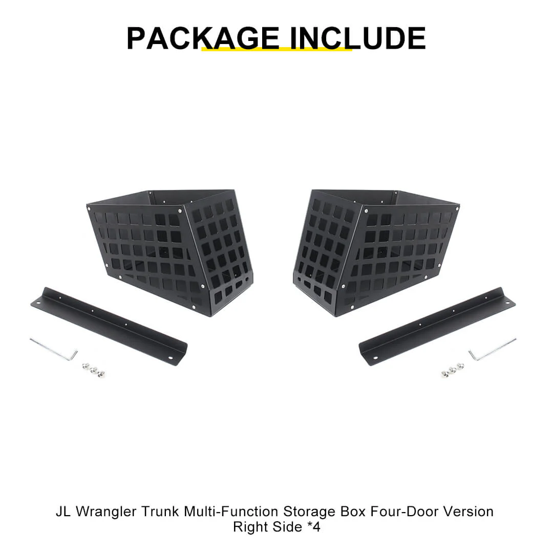 For 2018-2023 Jeep Wrangler JL 4-Door Version Rear Trunk Cargo Side Storage Bracket Organizer Basket - Image 10