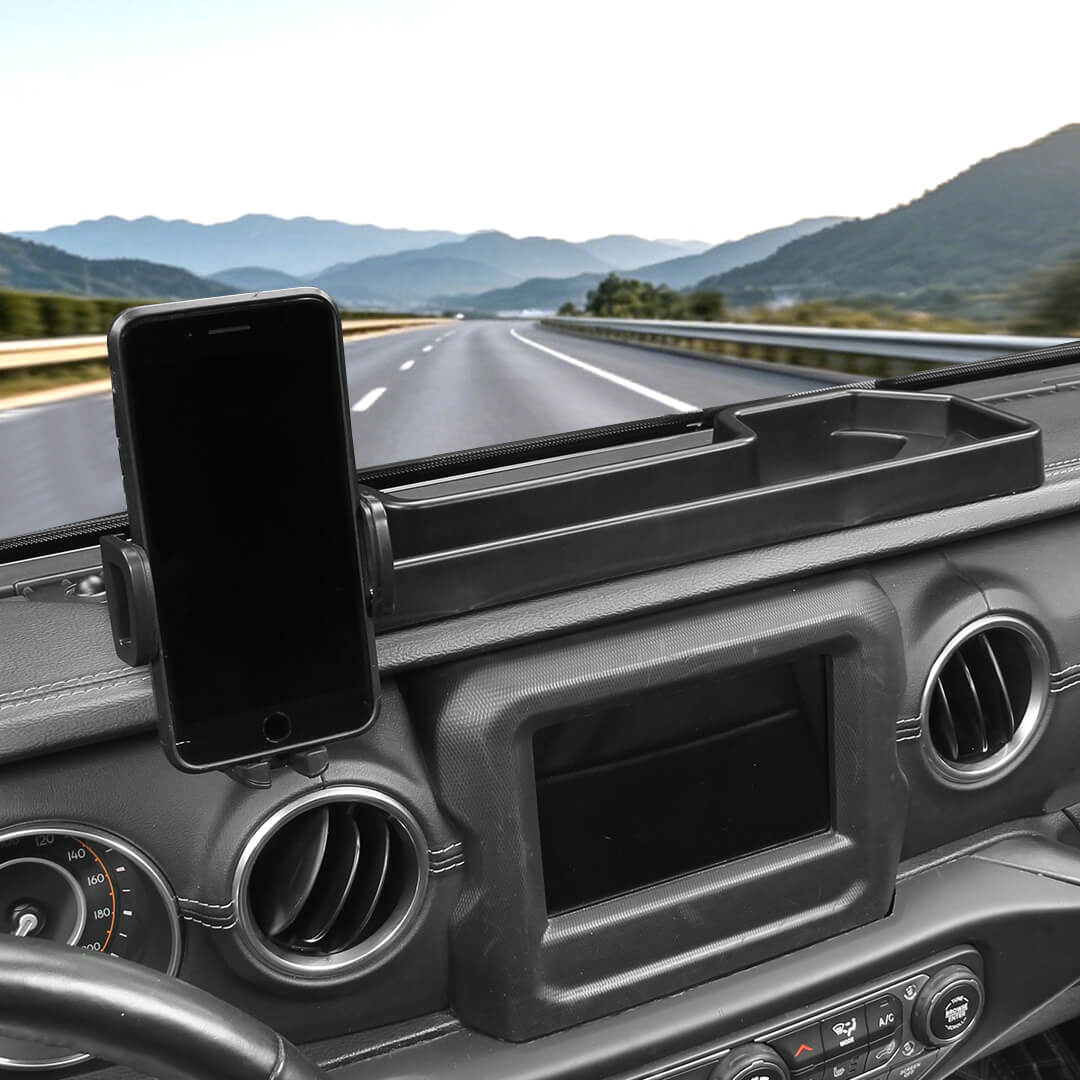 For 2018-2023 Jeep Wrangler JL & Gladiator JT 4Xe Dash Phone Holder Mount Bracket Storage Tray (2 pcs) - Image 5