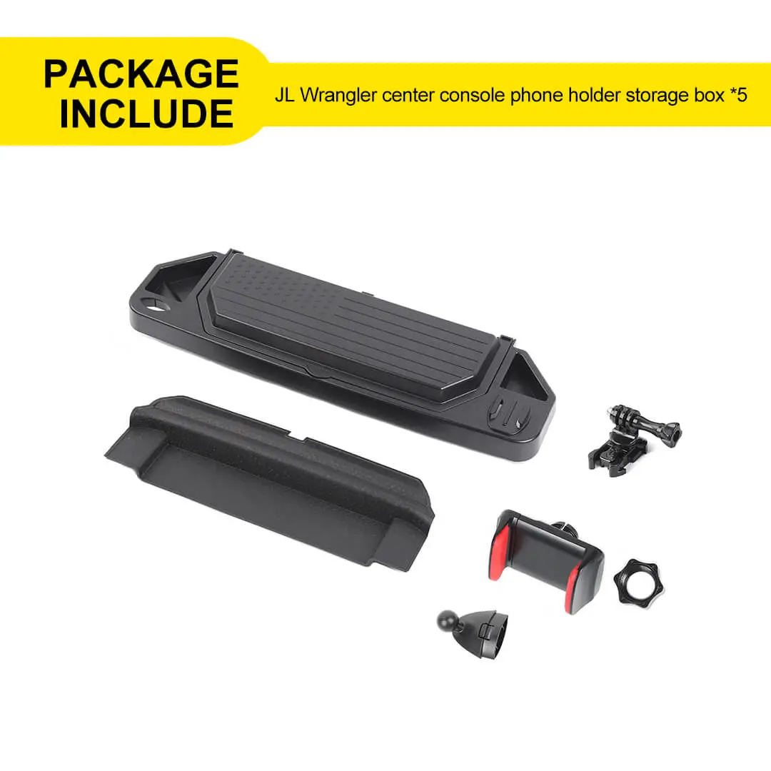 For 2018-2023 Jeep Wrangler JL & Gladiator JT Center Console Dash Phone Holder Bracket Storage Box Tray - Image 12