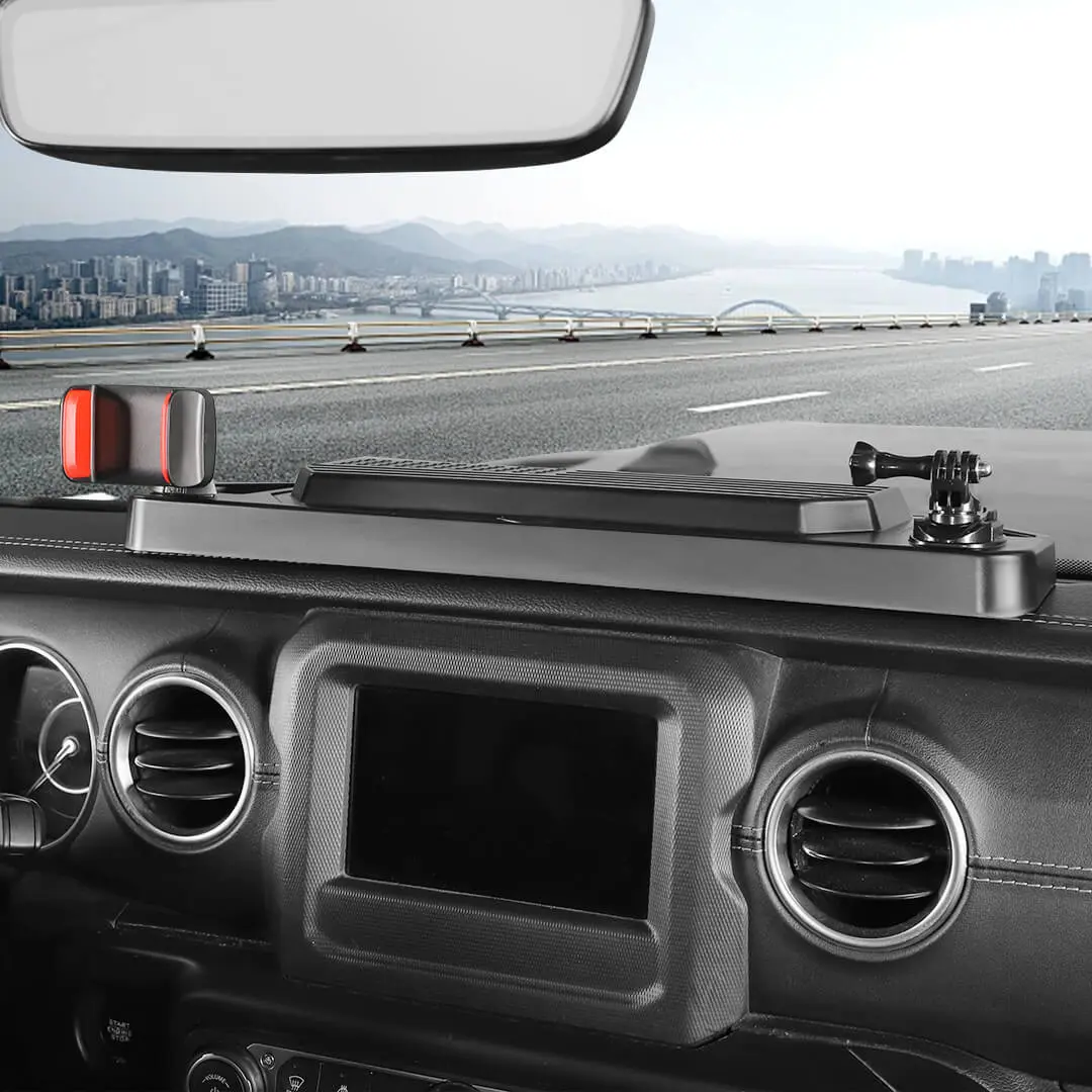For 2018-2023 Jeep Wrangler JL & Gladiator JT Center Console Dash Phone Holder Bracket Storage Box Tray - Image 3