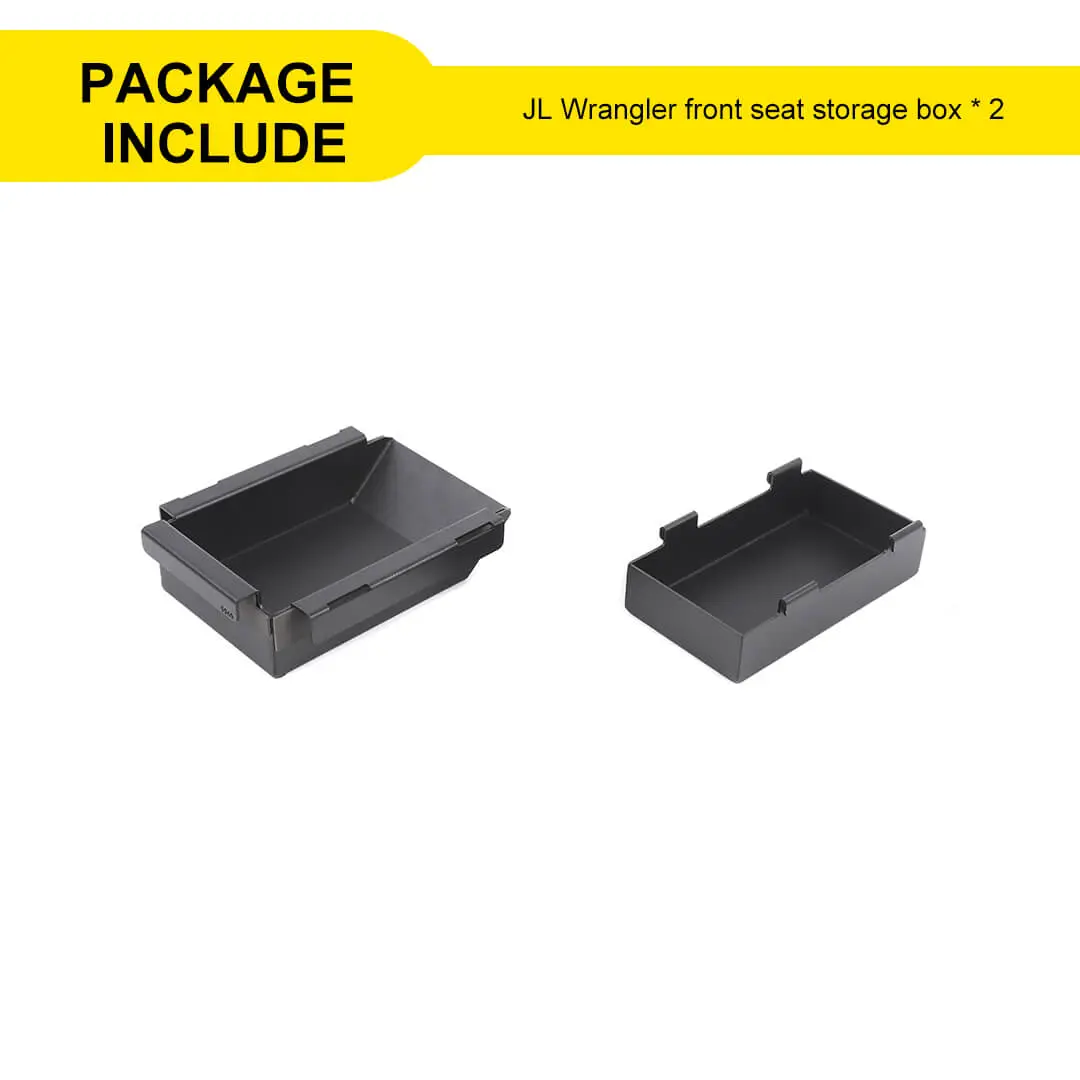 For 2018-2023 Jeep Wrangler JL & Gladiator JT Front Seat Storage Pockets Bottom Tray Organizer Box (2 pcs) - Image 11