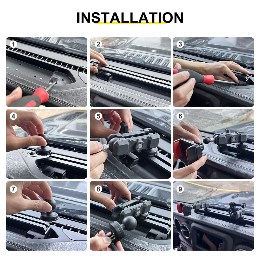 For 2018-2023 Jeep Wrangler JL & Gladiator JT Interior Center Console Mobile Phone Holder GPS Bracket - Image 6