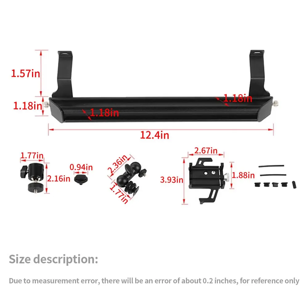 For 2018-2023 Jeep Wrangler JL & Gladiator JT Metal Dash Extended Camera/Mobile Phone Holder - Image 7