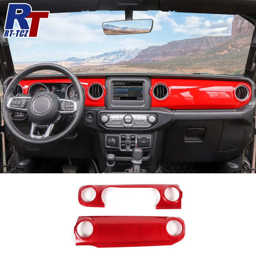 For 2018-2023 Jeep Wrangler JL JLU Interior Trim Full Set Available Separately Red - Image 43