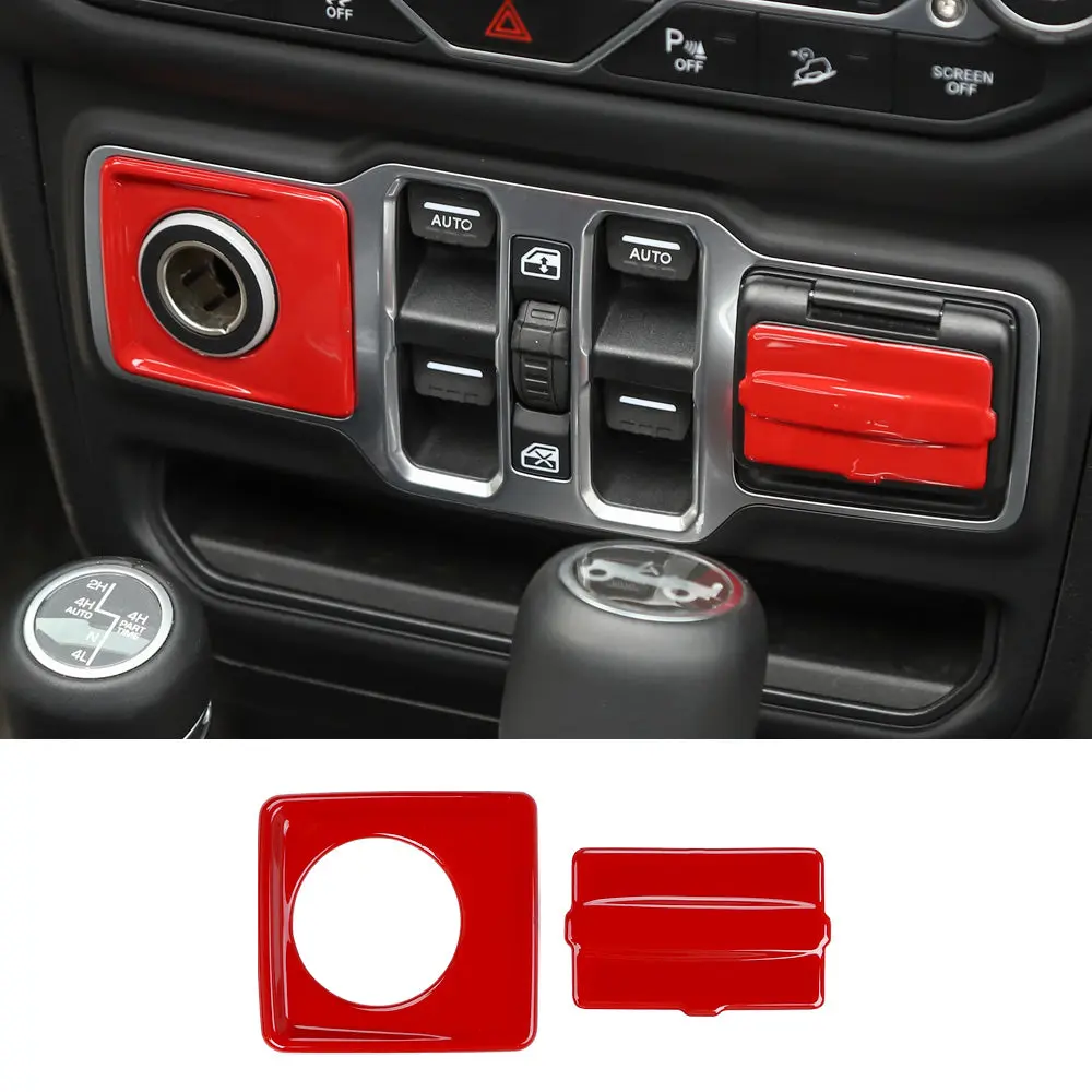 For 2018-2023 Jeep Wrangler JL JLU Interior Trim Full Set Available Separately Red - Image 6