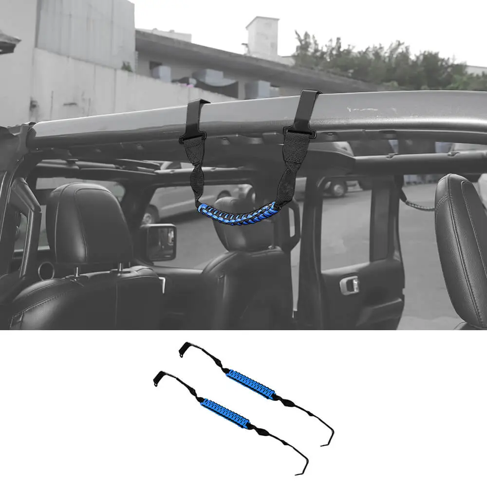 For 2018-2023 Jeep Wrangler JL JLU & Gladiator JT Rear Paracord Grab Handles Bars - Image 16