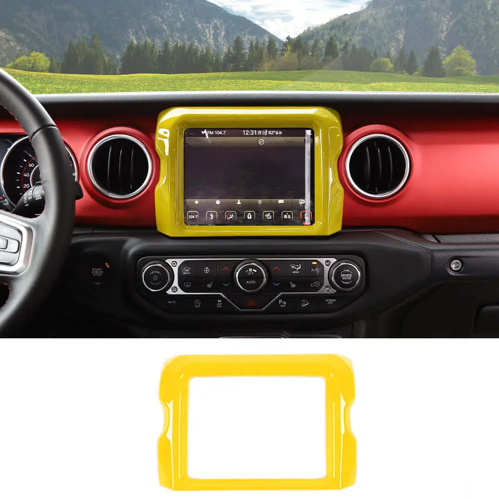 For 2018–2023 Jeep Wrangler JL, JLU & Gladiator JT Rubicon Screen Navigation Bezel Cover Trim – Center Display Accent Frame - Image 10