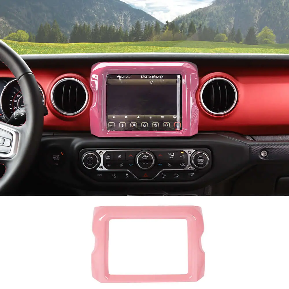 For 2018–2023 Jeep Wrangler JL, JLU & Gladiator JT Rubicon Screen Navigation Bezel Cover Trim – Center Display Accent Frame - Image 11