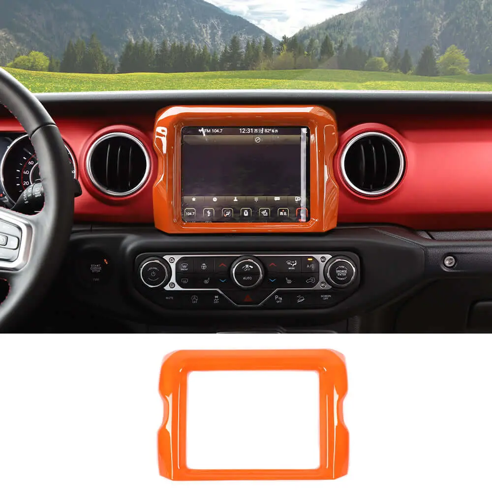 For 2018–2023 Jeep Wrangler JL, JLU & Gladiator JT Rubicon Screen Navigation Bezel Cover Trim – Center Display Accent Frame - Image 12