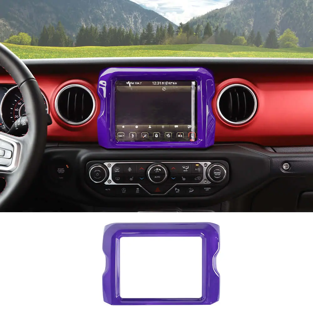 For 2018–2023 Jeep Wrangler JL, JLU & Gladiator JT Rubicon Screen Navigation Bezel Cover Trim – Center Display Accent Frame - Image 13