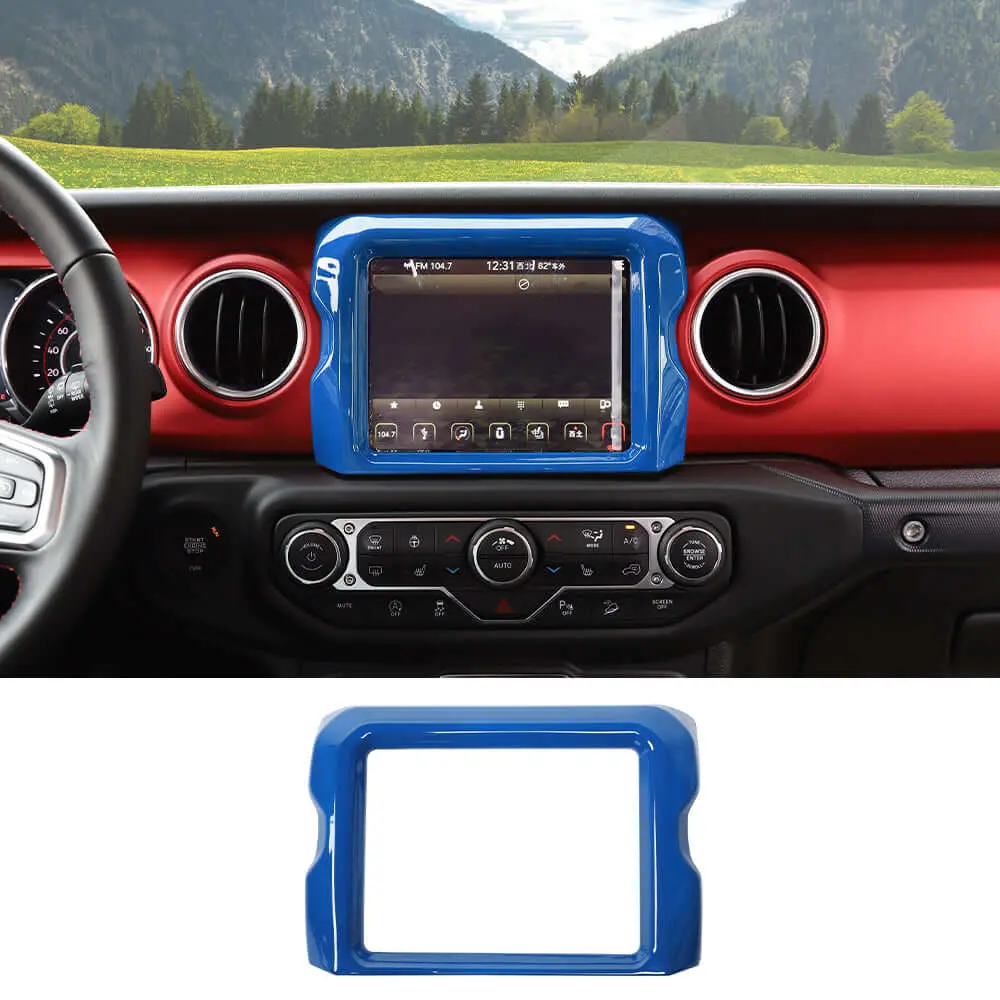 For 2018–2023 Jeep Wrangler JL, JLU & Gladiator JT Rubicon Screen Navigation Bezel Cover Trim – Center Display Accent Frame - Image 14