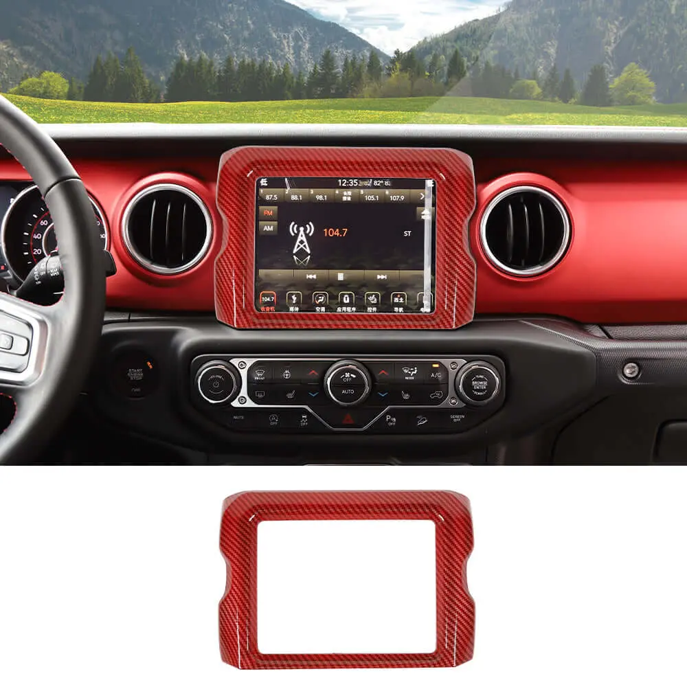 For 2018–2023 Jeep Wrangler JL, JLU & Gladiator JT Rubicon Screen Navigation Bezel Cover Trim – Center Display Accent Frame - Image 16