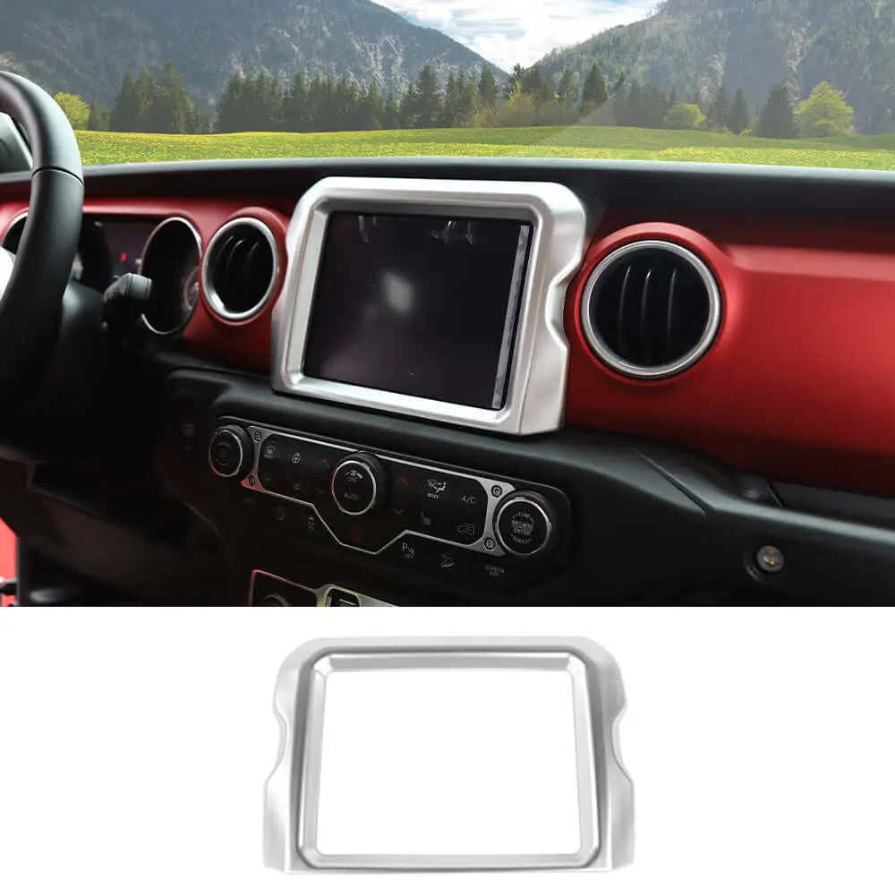 For 2018–2023 Jeep Wrangler JL, JLU & Gladiator JT Rubicon Screen Navigation Bezel Cover Trim – Center Display Accent Frame - Image 17