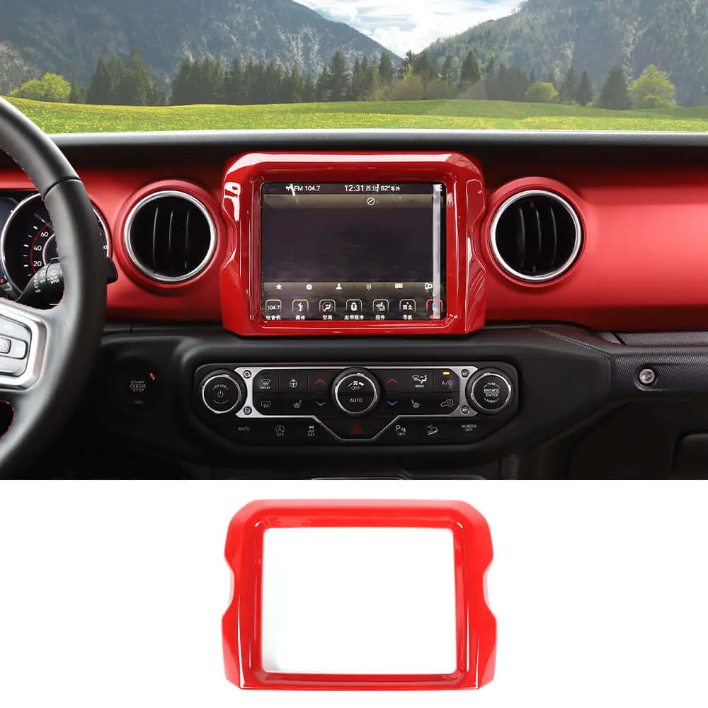 For 2018–2023 Jeep Wrangler JL, JLU & Gladiator JT Rubicon Screen Navigation Bezel Cover Trim – Center Display Accent Frame - Image 18
