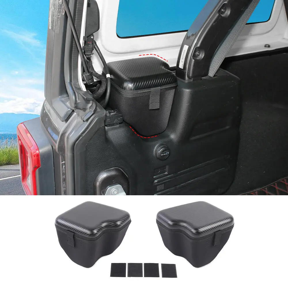For 2018-2023 Jeep Wrangler JLU 4 Door Rear Trunk Side Storage Bag Pockets Box