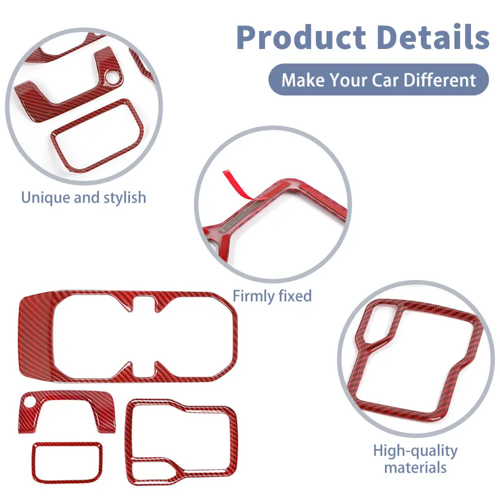 For 2018-2023 Jeep Wrangler JL & Gladiator JT 21-Piece Interior Dash & Center Console Accent Cover Trim Kit - Image 11