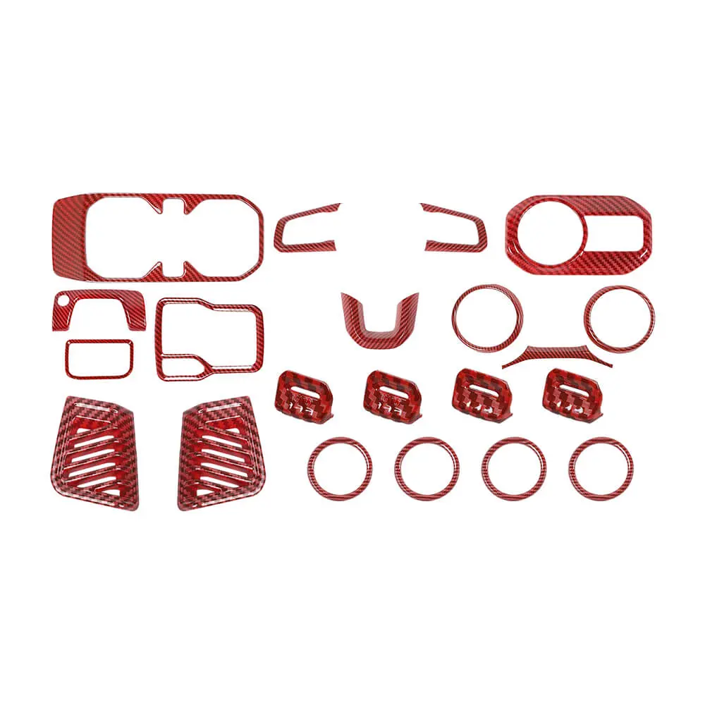 For 2018-2023 Jeep Wrangler JL & Gladiator JT 21-Piece Interior Dash & Center Console Accent Cover Trim Kit - Image 14