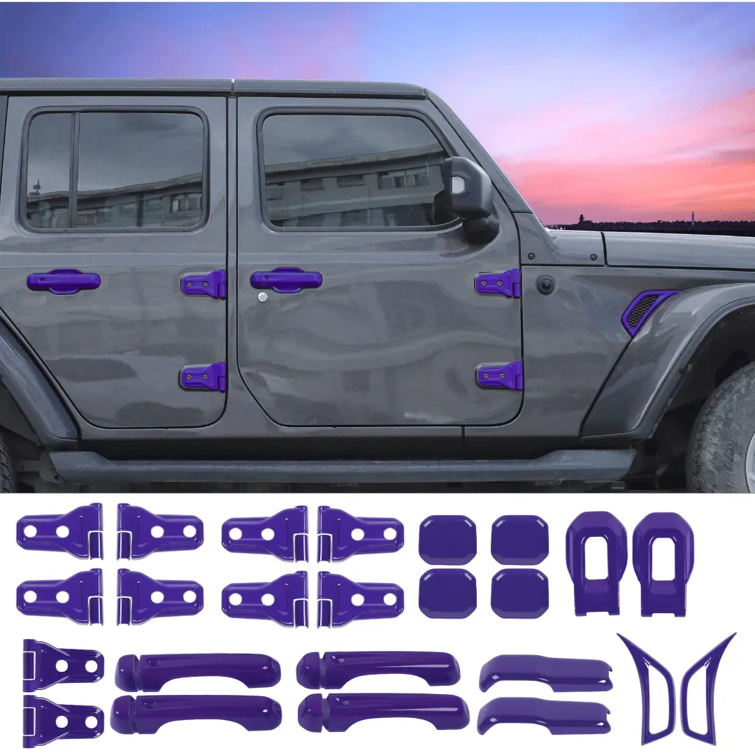For 2020-2025 Jeep Gladiator 24PCS Exterior Trim Kits Door & Hood Hinge Covers - Image 17