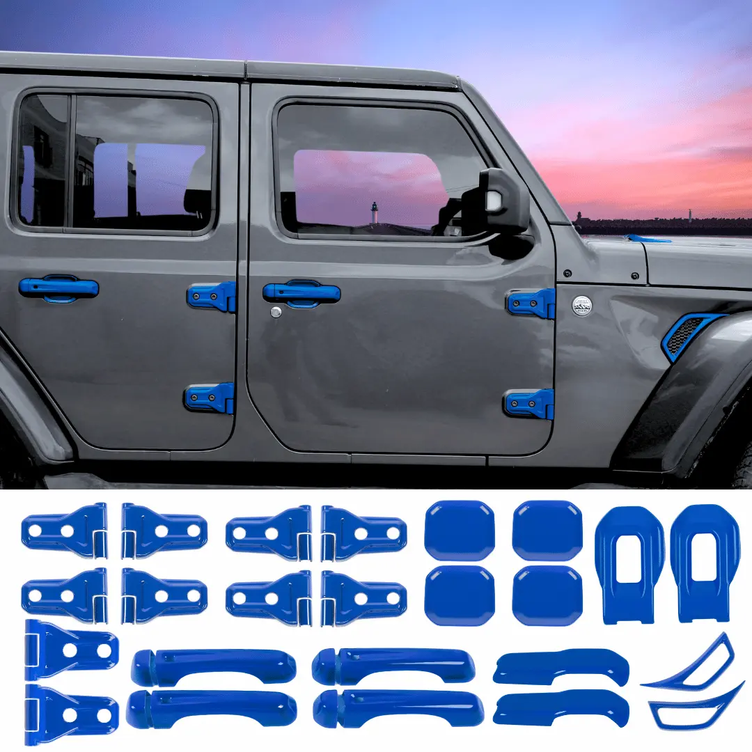 For 2020-2025 Jeep Gladiator 24PCS Exterior Trim Kits Door & Hood Hinge Covers - Image 19