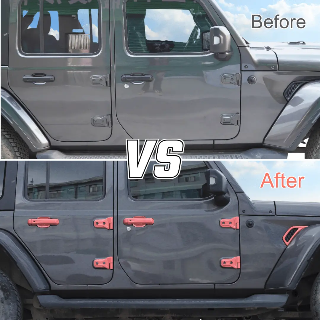 For 2020-2025 Jeep Gladiator 24PCS Exterior Trim Kits Door & Hood Hinge Covers - Image 2