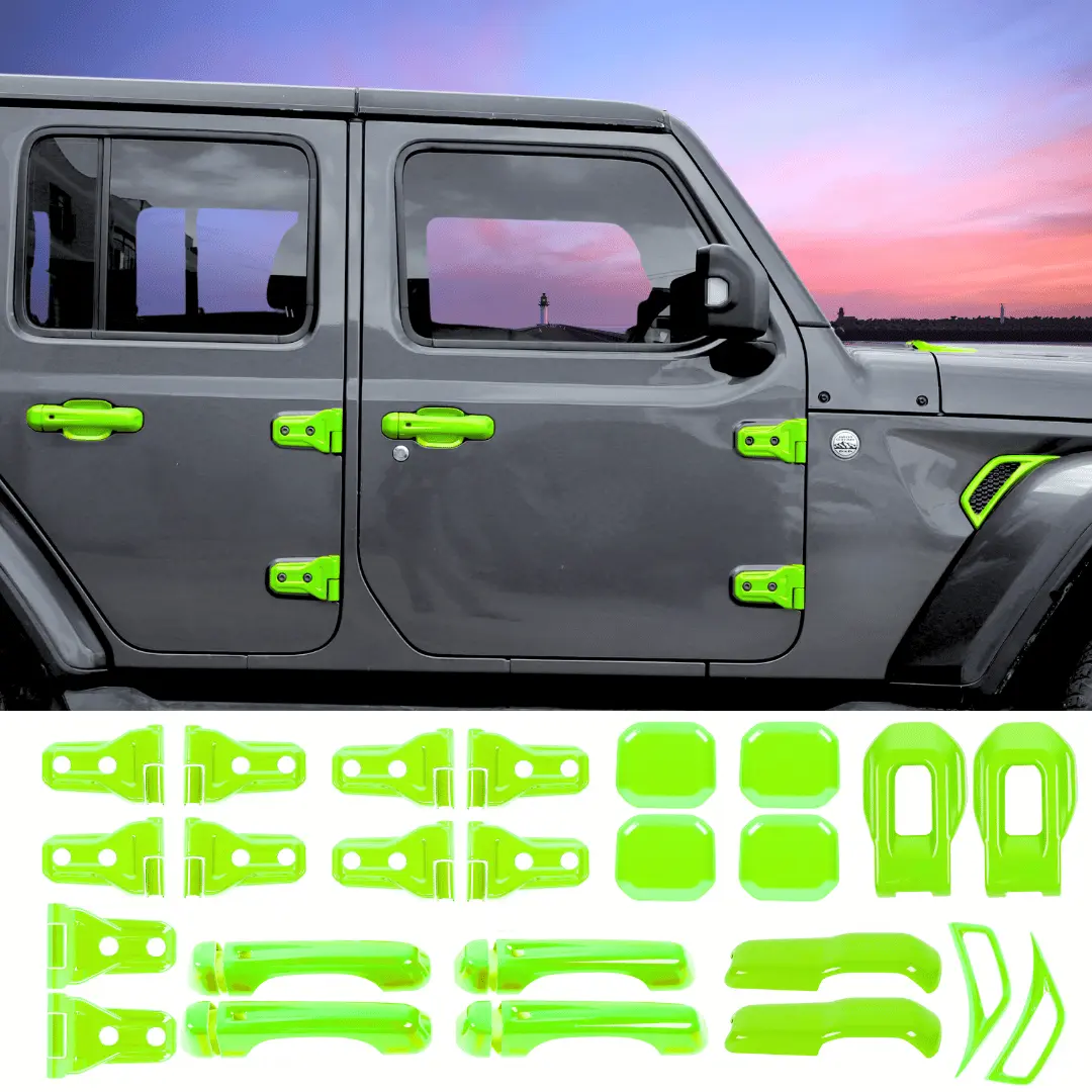 For 2020-2025 Jeep Gladiator 24PCS Exterior Trim Kits Door & Hood Hinge Covers - Image 25