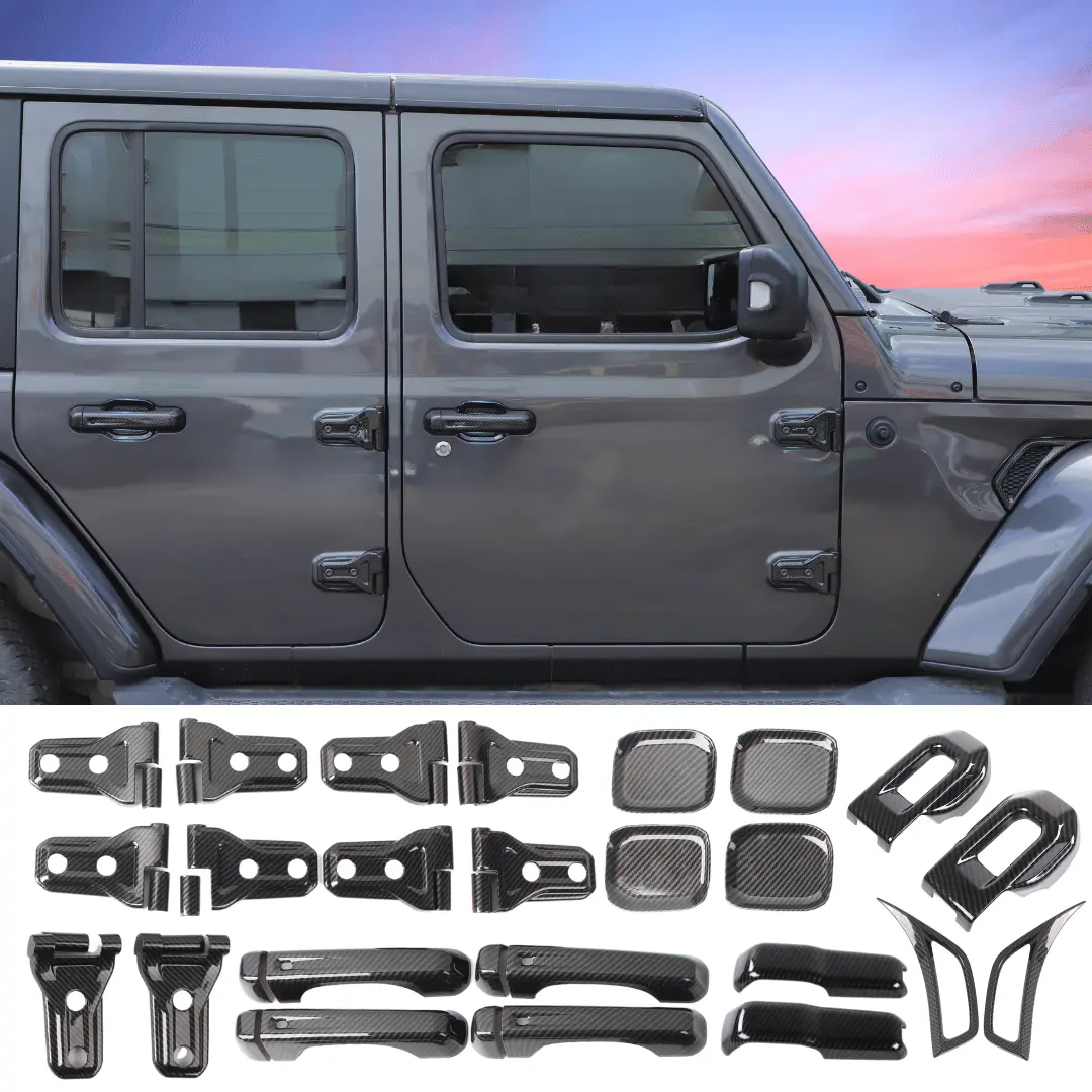 For 2020-2025 Jeep Gladiator 24PCS Exterior Trim Kits Door & Hood Hinge Covers - Image 27