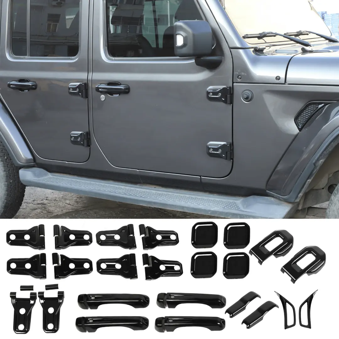 For 2020-2025 Jeep Gladiator 24PCS Exterior Trim Kits Door & Hood Hinge Covers - Image 31