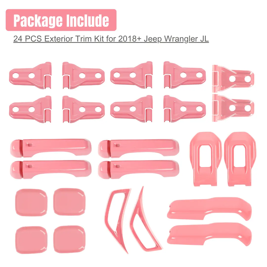 For 2020-2025 Jeep Gladiator 24PCS Exterior Trim Kits Door & Hood Hinge Covers - Image 4